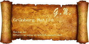 Grünberg Matild névjegykártya